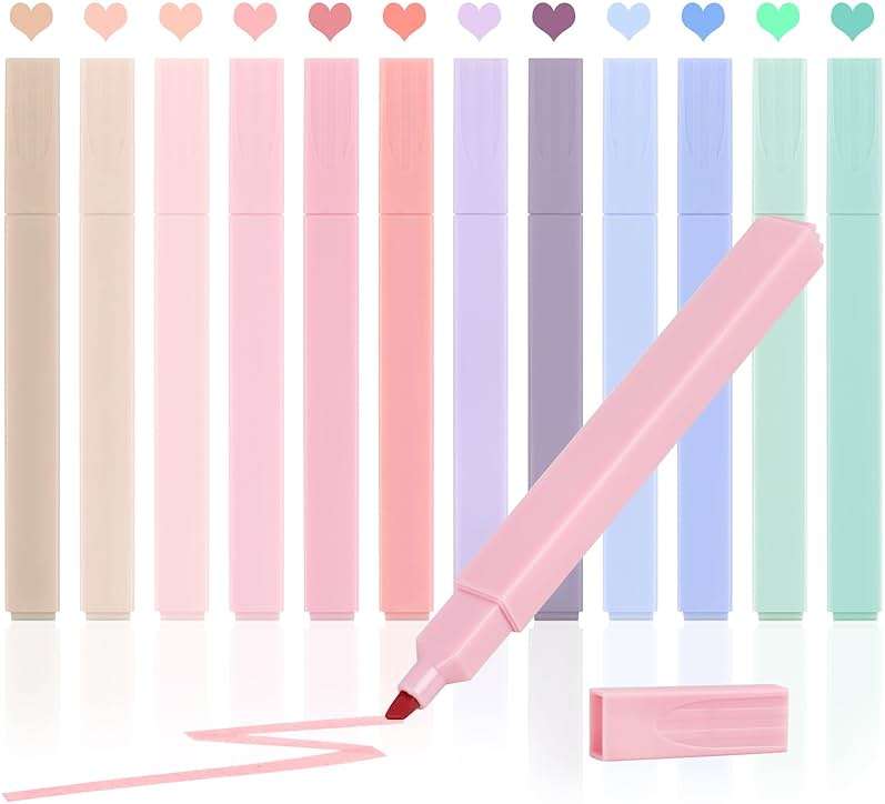 Utron 12pcs Bible Highlighters, Pastel Highlighter Set, No Bleed Bible Highlighters (12 Color) - Image 1