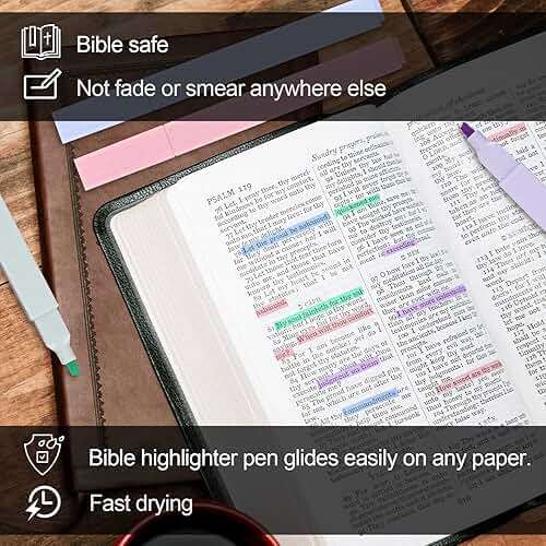 Utron 12pcs Bible Highlighters, Pastel Highlighter Set, No Bleed Bible Highlighters (12 Color) - Image 6