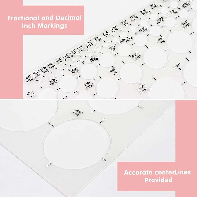 Tamaki Circle Template Circle Round Stencil Templates for Drafting for Office and School Building Formwork Drawings Templates, Large and Small Size, 3 Pack - Image 5