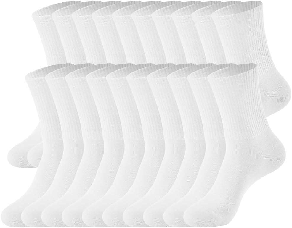 J-BOX 10/8 Pairs Women Cotton Crew Socks - Soft Comfort Dress Socks for Business & Casual, Above Ankle Wear, size 6-11 - Image 1