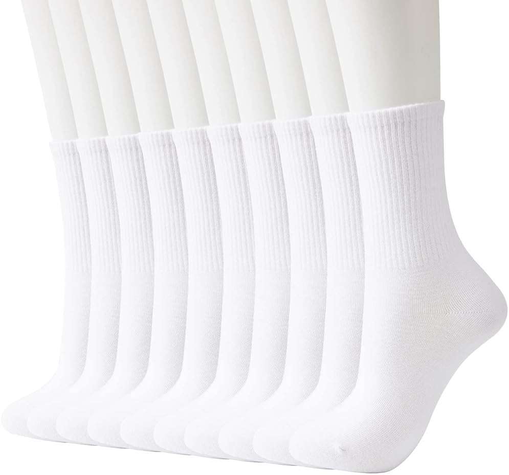 J-BOX 10/8 Pairs Women Cotton Crew Socks - Soft Comfort Dress Socks for Business & Casual, Above Ankle Wear, size 6-11 - Image 6
