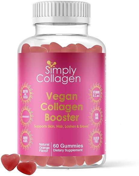 Simply Collagen® Vegan Collagen Gummies for Women & Men – Plant Based Collagen with Biotin, Vitamins A, C & E – Collagen Booster for Skin, Hair, Nails & Lashes - Image 1