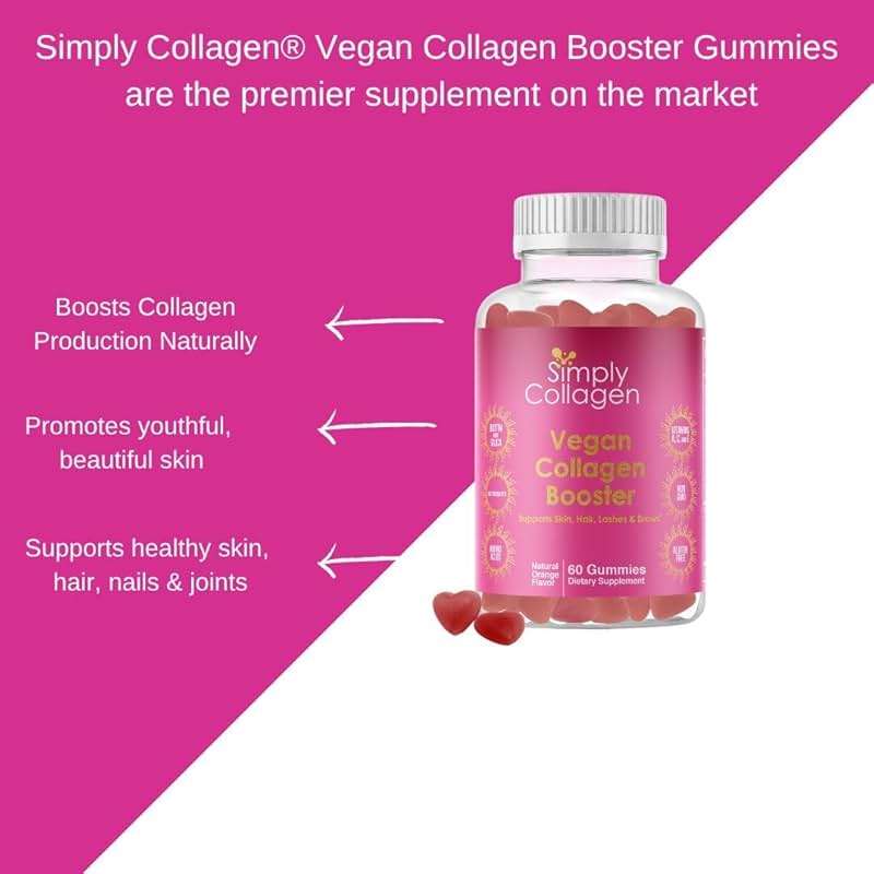 Simply Collagen® Vegan Collagen Gummies for Women & Men – Plant Based Collagen with Biotin, Vitamins A, C & E – Collagen Booster for Skin, Hair, Nails & Lashes - Image 2