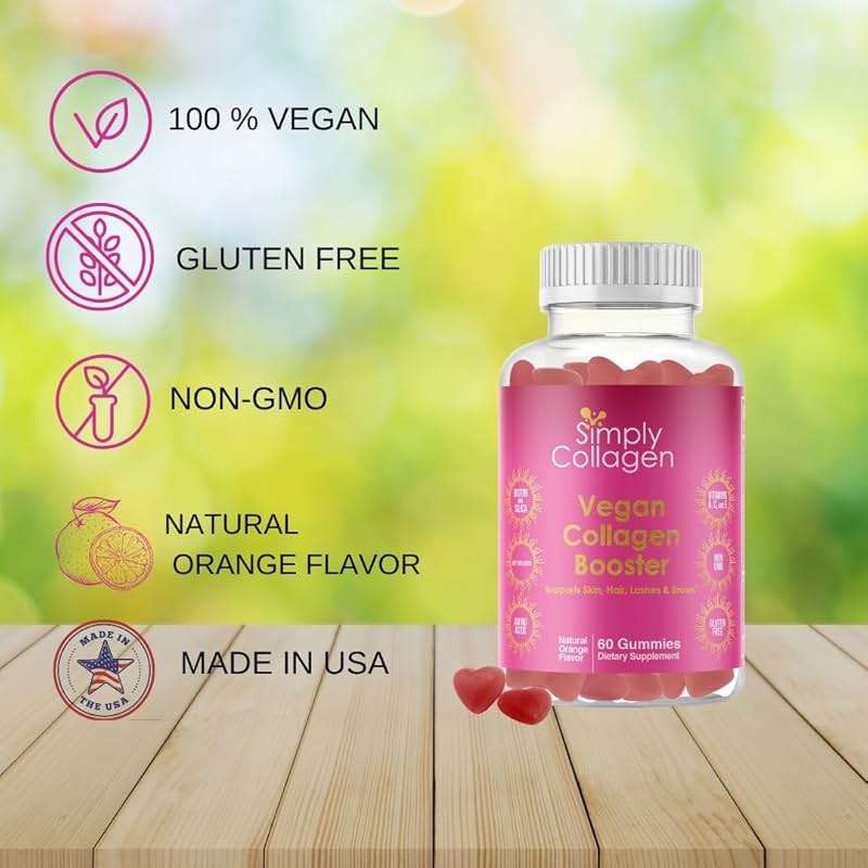 Simply Collagen® Vegan Collagen Gummies for Women & Men – Plant Based Collagen with Biotin, Vitamins A, C & E – Collagen Booster for Skin, Hair, Nails & Lashes - Image 4
