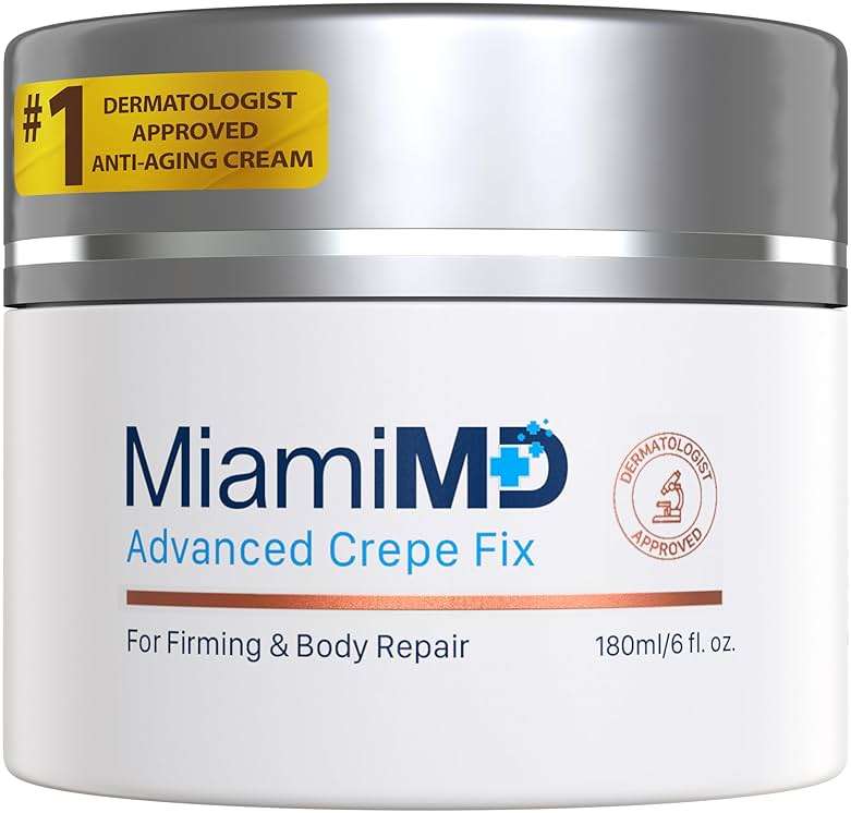 Miami MD Advanced Crepe Fix - Anti Aging Tightening & Firming Cream for Women - Facial and Neck Crepe Erase Cream – Crepey Skin Moisturizer for Softens and Nourishes the Skin for All Types - 6 fl oz - Image 1