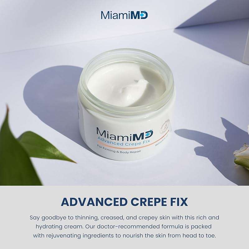 Miami MD Advanced Crepe Fix - Anti Aging Tightening & Firming Cream for Women - Facial and Neck Crepe Erase Cream – Crepey Skin Moisturizer for Softens and Nourishes the Skin for All Types - 6 fl oz - Image 2