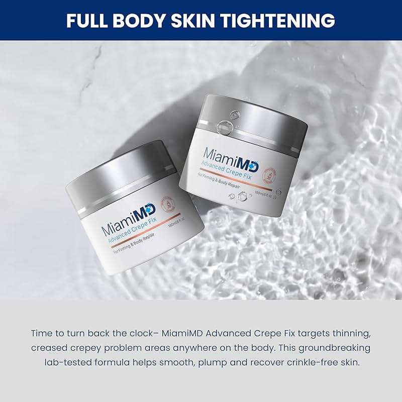 Miami MD Advanced Crepe Fix - Anti Aging Tightening & Firming Cream for Women - Facial and Neck Crepe Erase Cream – Crepey Skin Moisturizer for Softens and Nourishes the Skin for All Types - 6 fl oz - Image 3