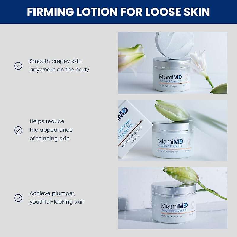 Miami MD Advanced Crepe Fix - Anti Aging Tightening & Firming Cream for Women - Facial and Neck Crepe Erase Cream – Crepey Skin Moisturizer for Softens and Nourishes the Skin for All Types - 6 fl oz - Image 5