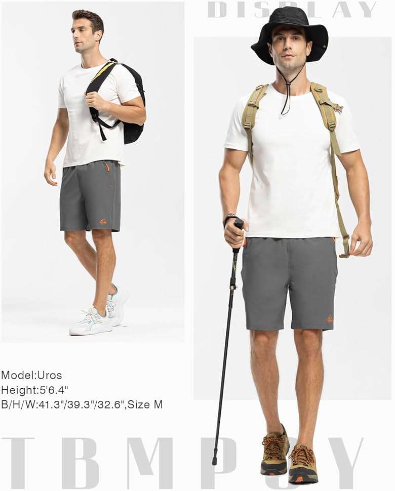 TBMPOY Men's Hiking Shorts Quick Dry Athletic Gym Workout Short with Zipper Pockets - Image 7