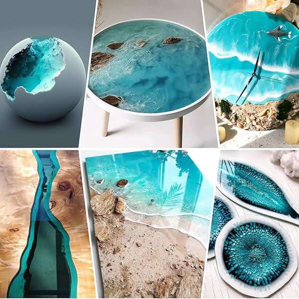 Epoxy Resin 2 Gallon Kit, Crystal Clear Epoxy Resin High Gloss, Easy Mix 1:1 Bubbles Free Art Resin for Coating and Casting, Countertop, Table Top, River Tables, Jewelry, Craft DIY, Molds - Image 7