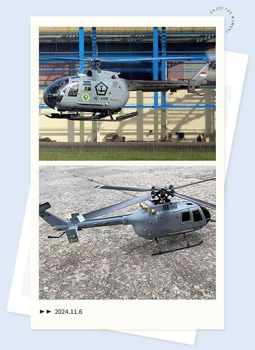 C186 Remote Control Helicopter for Adults 14y+ Beginner Expert Single Rotor Aileronless BO-105 Like-Real RC Aircraft Model Air Pressure Hover Aerobatic Flight 6-Axis Gyroscope (Grey 2 Batteries) - Image 3