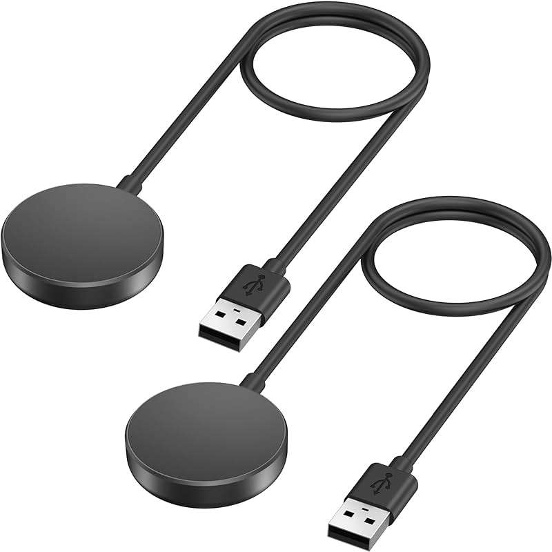 2 Pack Compatible with Samsung Watch Charger,Galaxy Watch7/6/5/4 Charger Cable Dock USB Replacement for Samsung Galaxy Watch 7/6/6 Classic/5/5 Pro/4/4 Classic/3/Active 2/Active - Image 1