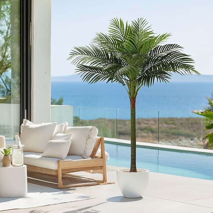 FLOWORLD Palm Tree Artificial Tropical Plant 6FT Tall Faux Plants Indoor Fake Floor Plants Decorative Palm Tree House Large Office Plant Artificial Palm Trees for Home Decor… - Image 7