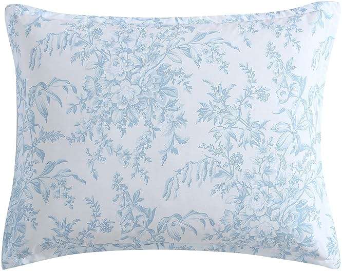 Laura Ashley – Queen Comforter Set, Soft Bedding with Matching Shams, Reversible Floral Room Decor, College Dorm Room Essentials (Bedford Blue) - Image 5