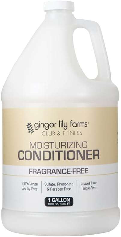 Ginger Lily Farms Club & Fitness Moisturizing Conditioner for Dry Hair, 100% Vegan & Cruelty-Free, Fragrance Free, 1 Gallon (128 fl oz) Refill - Image 1