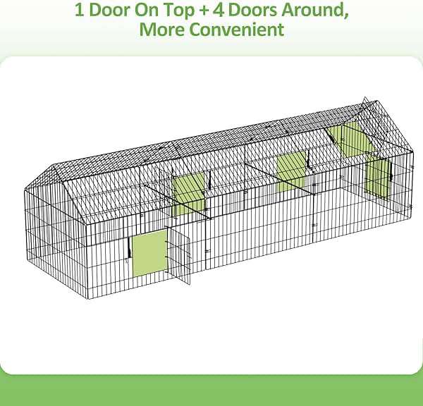 INJOPEXI Metal Chicken Coop 130"×40"×39" Chicken Runs for Yard with Cover Chicken Playpen Enclosure Chicken Pen Kennel Duck Coop Cage for Outdoor Backyard Farm Rabbit Dog Cat Small Animal Poultry - Image 5