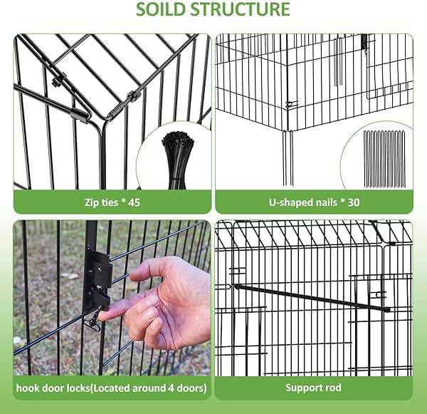 INJOPEXI Metal Chicken Coop 130"×40"×39" Chicken Runs for Yard with Cover Chicken Playpen Enclosure Chicken Pen Kennel Duck Coop Cage for Outdoor Backyard Farm Rabbit Dog Cat Small Animal Poultry - Image 6