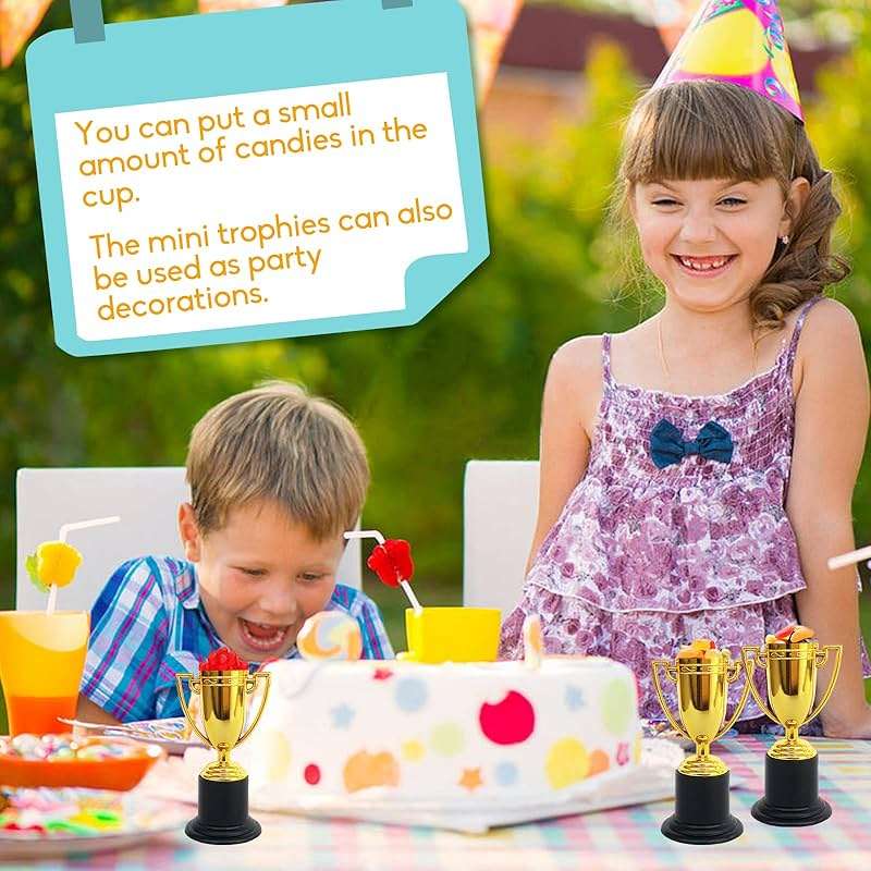 24 Pack Mini Trophies for Kids Awards,Plastic Gold Award Trophy Cups,Golden Award Trophy Cups Set,Gold Participation Trophys Cup for Party Favors,Rewards,Props,Sports,Competitions(4 in) - Image 5