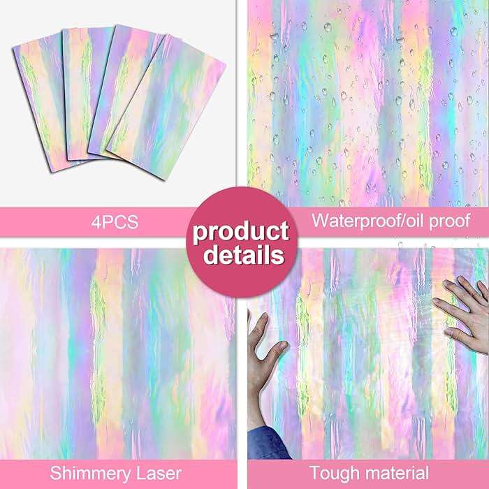 OHOME 4 Pack Iridescence Plastic Tablecloths Disposable Galentines Day Decorations New Years Birthday Disco Bachelorette Bridal Wedding Rainbow Iridescent Party Decorations 54" x 108" - Image 5