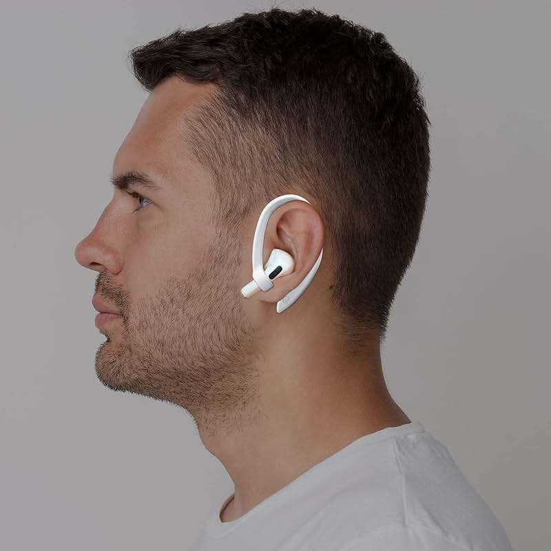ICARERSPACE 2 Pairs AirPods Ear Hooks for AirPods Pro 2, Pro, 4, 3, 2 & 1 - Upgraded Anti Slip Sports Clip Hooks - White - Image 2