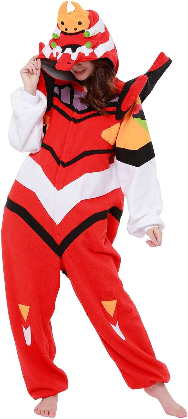 SAZAC Kigurumi - Evangelion Unit-02 - Eva-02 - Onesie Jumpsuit Halloween Costume - Adult Red - Image 3