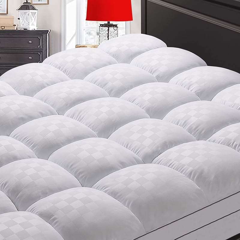 SameBed Mattress Topper Queen,Extra Thick Mattress Pad Cover for Back Pain,Cooling Mattress Protector with 8-21 Inch Deep Pocket,Overfilled Down Alternative Filling - Image 1