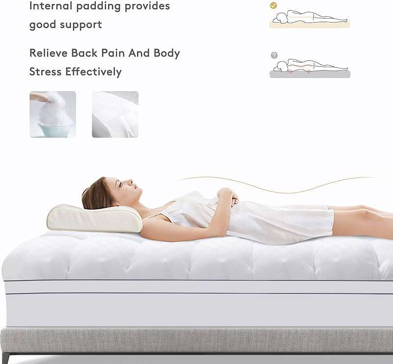 SameBed Mattress Topper Queen,Extra Thick Mattress Pad Cover for Back Pain,Cooling Mattress Protector with 8-21 Inch Deep Pocket,Overfilled Down Alternative Filling - Image 6