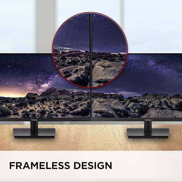 ViewSonic 32 Inch FHD 1080p IPS Computer Monitor, 75Hz Frameless Desktop Monitor with Built-in Speakers, Flicker-Free, Front Controls, HDMI and VGA for Home Office Productivity - Image 3