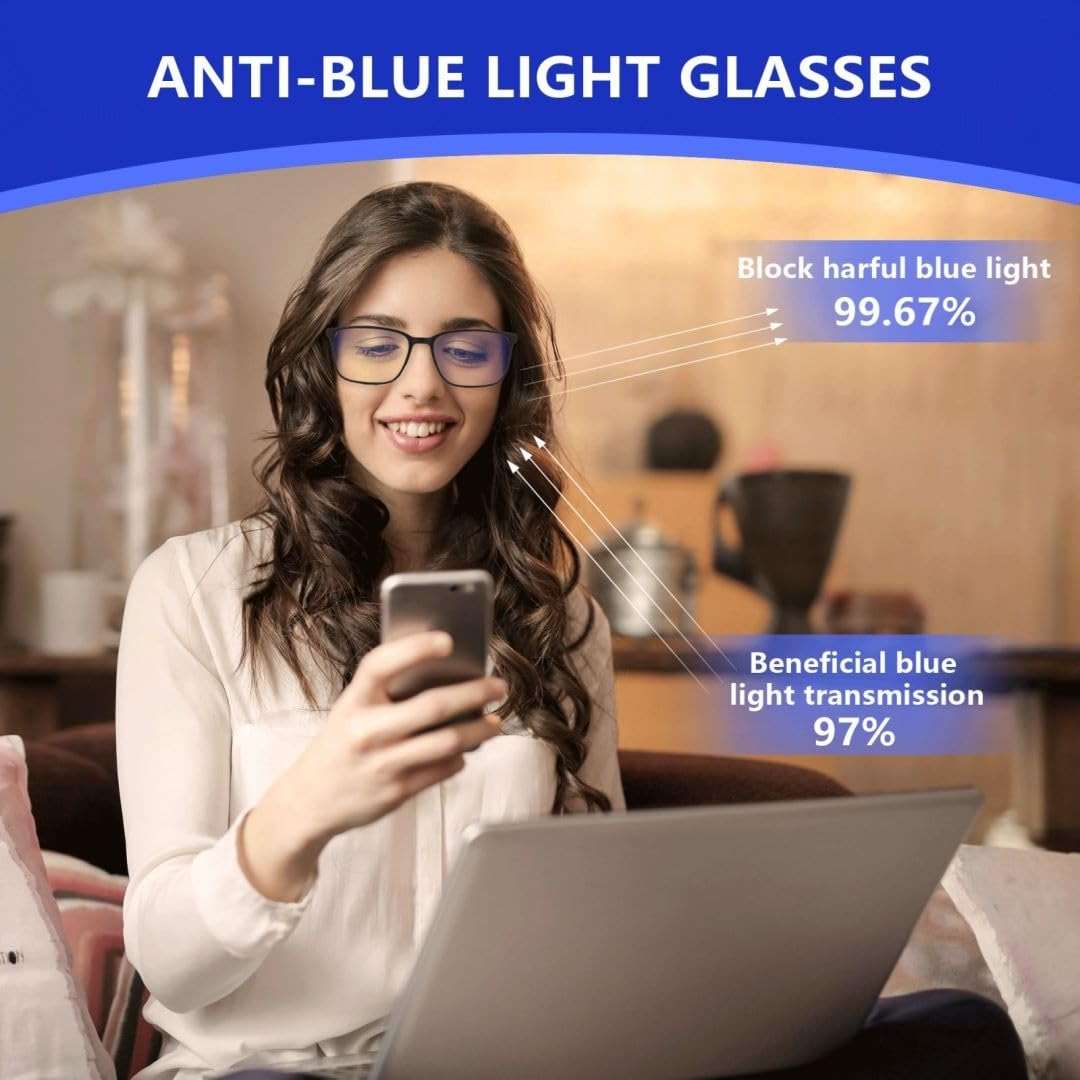 BLUEMOKY Blue Light Reading Glasses for Men，Sport Square Frame Readers, Anti Glare Computer Glasses - Image 3
