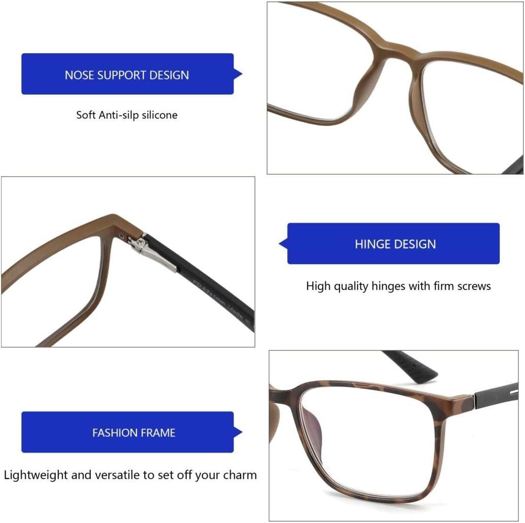 BLUEMOKY Blue Light Reading Glasses for Men，Sport Square Frame Readers, Anti Glare Computer Glasses - Image 4