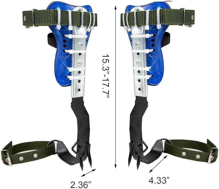 RANLOVE Tree Climbing Spikes Set, Adjustable 304 Stainless Steel Spikes with Non-Slip Pedals, 2-Gear Design - Image 2