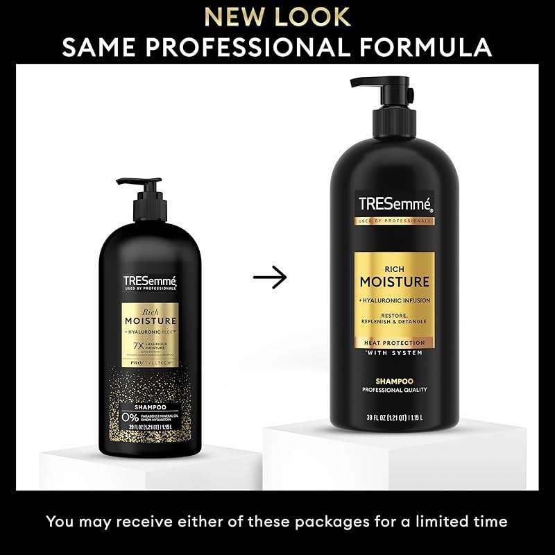 TRESemmé Rich Moisture Hydrating Shampoo with Pump 4 Count for Dry Hair Formulated With Pro Style Technology 39 Fl Oz - Image 3