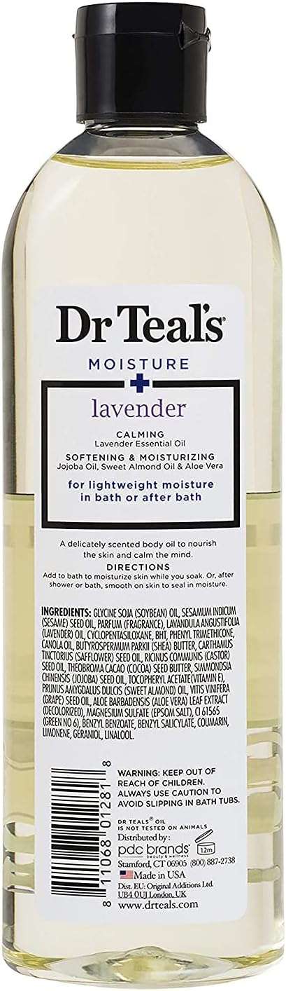 Dr. Teals Bath & Body Oil Variety Gift Set (2 Pack, 8.8oz Ea.) - Soothing Lavender & Rejuvenating Eucalyptus & Spearmint - Essential Oils Hydrate Skin & Alleviates Daily Stress - Image 3