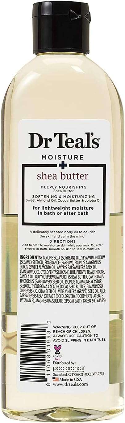 Dr. Teals Bath & Body Oil Variety Gift Set (2 Pack, 8.8oz Ea.) - Ultra Rich Shea Butter & Nourishing Coconut Oil - Essential Oils Hydrate Skin & Alleviate Daily Stress - At Home Spa Kit - Image 5