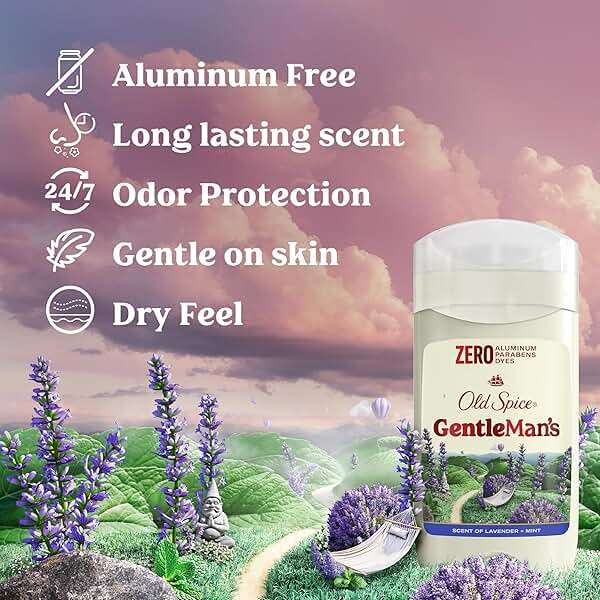 Old Spice GentleMan's Aluminum Free Dry Feel Deodorant for Men, 24/7 Lasting Freshness, Gentle on Skin with Skin Conditioners, Lavender + Mint Scent, 3.0 oz (Pack of 3) - Image 2