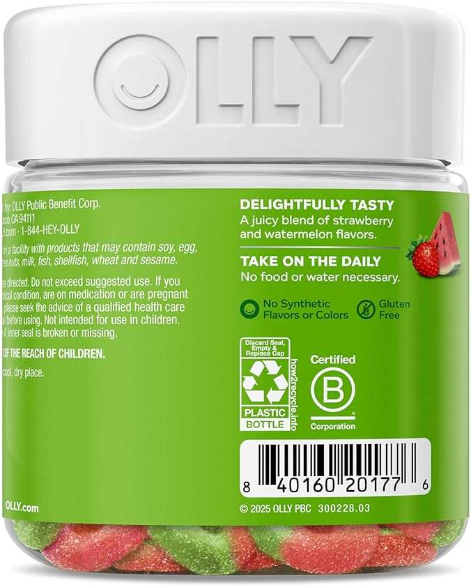 Olly, Fiber Gummy Rings, 5g Fos Prebiotic Fiber, Digestive Health Supplement,* Strawberry Watermelon Flavored, 25 Day Supply, 50 Count - Image 9