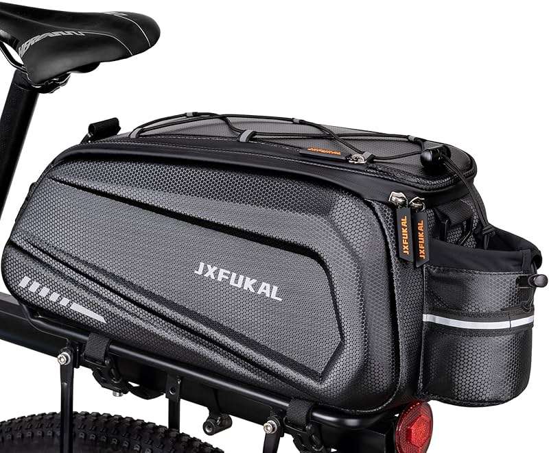 JXFUKAL Bike Bags for Bicycle Rear rack - 9.5L/17L/40L Hard Shell Waterproof Bike Ebike Trunk Pannier Saddle Seat Bag Carrier with Reflector, Rain Cover & Shoulder Strap for Commuter Travel Outdoor - Image 1