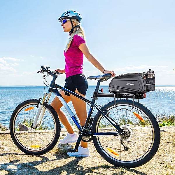 JXFUKAL Bike Bags for Bicycle Rear rack - 9.5L/17L/40L Hard Shell Waterproof Bike Ebike Trunk Pannier Saddle Seat Bag Carrier with Reflector, Rain Cover & Shoulder Strap for Commuter Travel Outdoor - Image 7