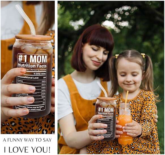 Mocosweeties Gifts for Mom from Daughter Son - Birthday, Valentines, Mothers Day, Christmas Mom Gifts for Wife, Her - Mother's Day Gift Ideas for Mama, Mother - 16 Oz 2-sided Can Glass - Image 6