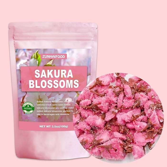 Edible Salted Sakura Blossoms, Premium Pickled Sakura Cherry Blossoms, 3.5oz(100g) - Image 2