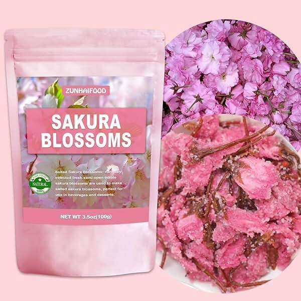 Edible Salted Sakura Blossoms, Premium Pickled Sakura Cherry Blossoms, 3.5oz(100g) - Image 5