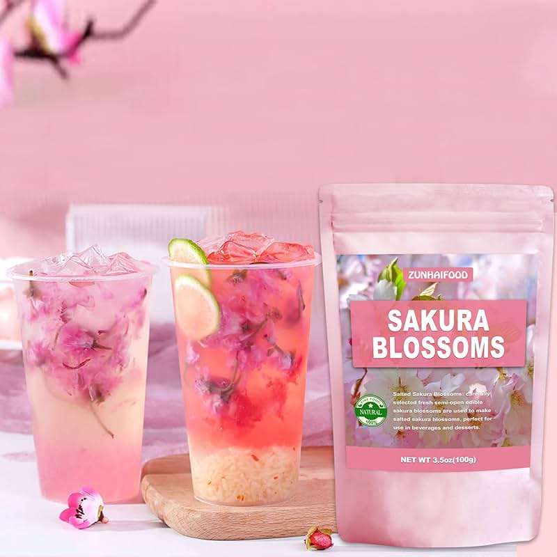 Edible Salted Sakura Blossoms, Premium Pickled Sakura Cherry Blossoms, 3.5oz(100g) - Image 6