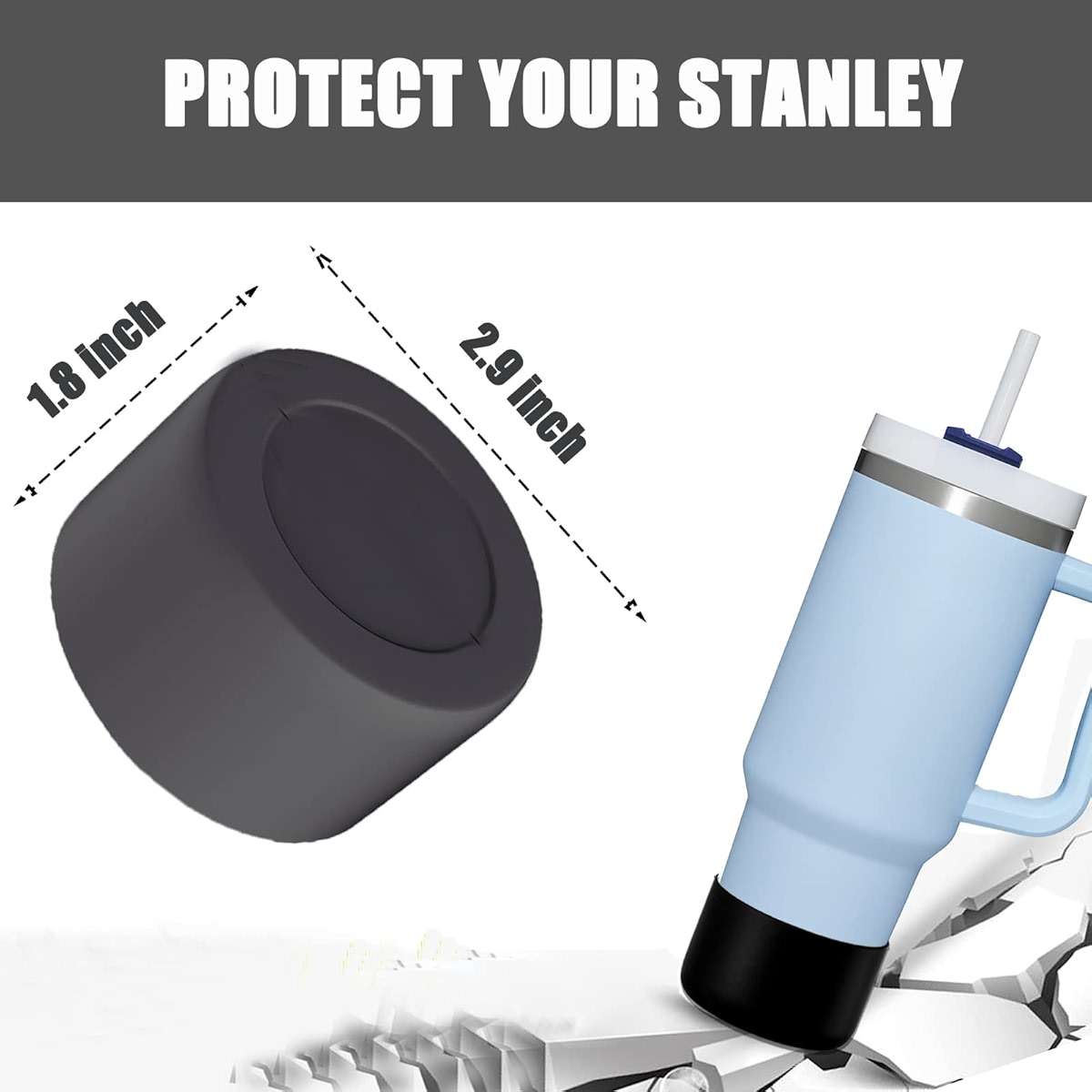 Greant 2 PCS Protective Water Bottle Boot Compatible with Stanley Quencher 30oz & 40oz, Anti-Slip Silicone Boot, Water Bottle Accessories - Image 5