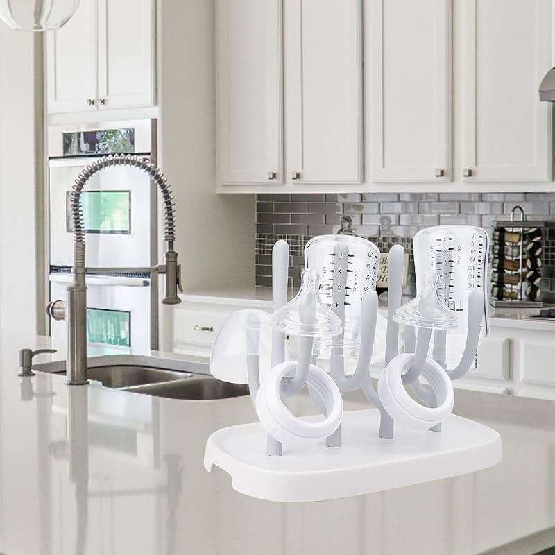 Baby Bottle Drying Rack, Space Saving Bottle Dryer Holder for Bottles, Nipples, Pump Parts, Cups - Image 2