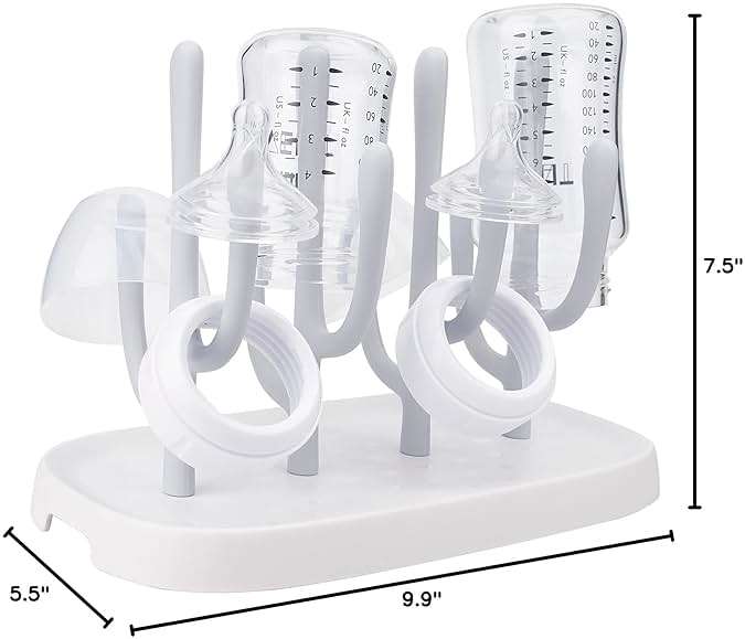 Baby Bottle Drying Rack, Space Saving Bottle Dryer Holder for Bottles, Nipples, Pump Parts, Cups - Image 3