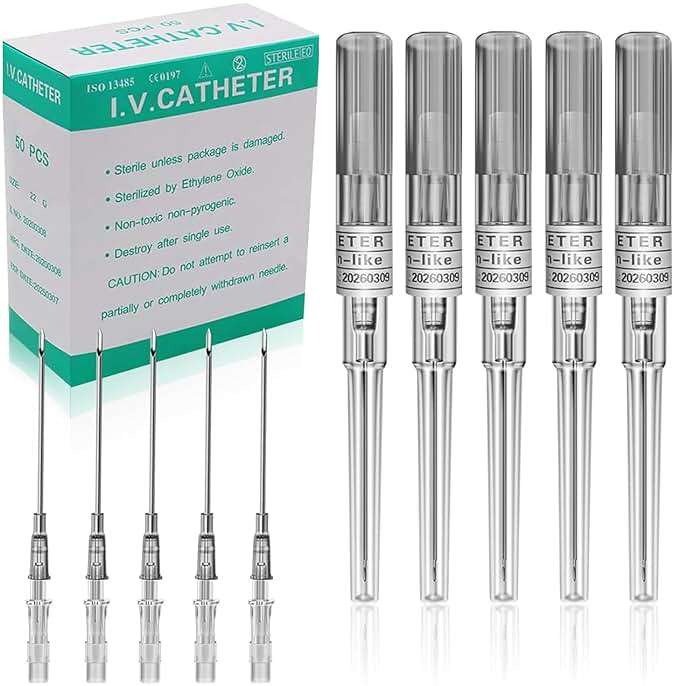 Juder 16G Catheter Piercing Needles - 50Pcs Kit for Ear, Nose, Lip, Tongue, Belly & Cartilage Piercing - Image 1