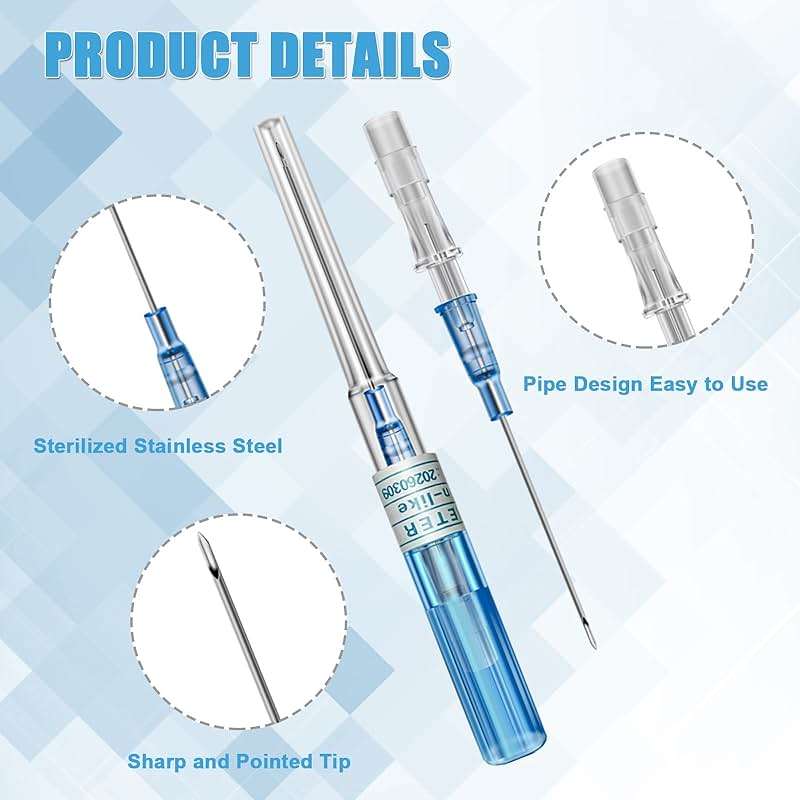 Juder 16G Catheter Piercing Needles - 50Pcs Kit for Ear, Nose, Lip, Tongue, Belly & Cartilage Piercing - Image 4