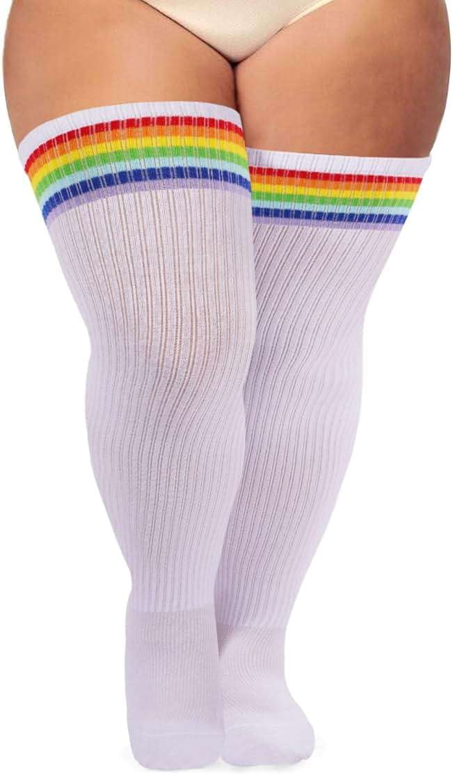 Ancrina Plus Size Thigh High Socks for Women Thick Thighs Cotton Knit Extra Long Over the Knee Leg Warmer - Image 1