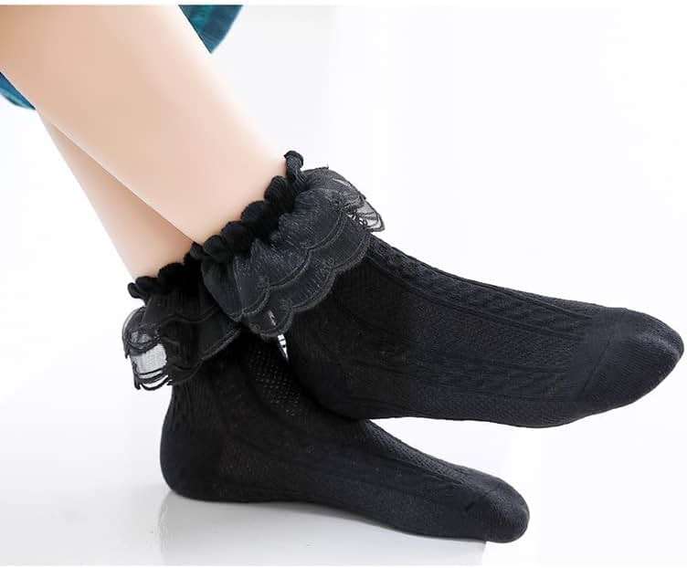 Toptim Kids Girls' Transparent Frilly Ruffle Crew Socks Little Girl Dance Dress Sock - Image 2