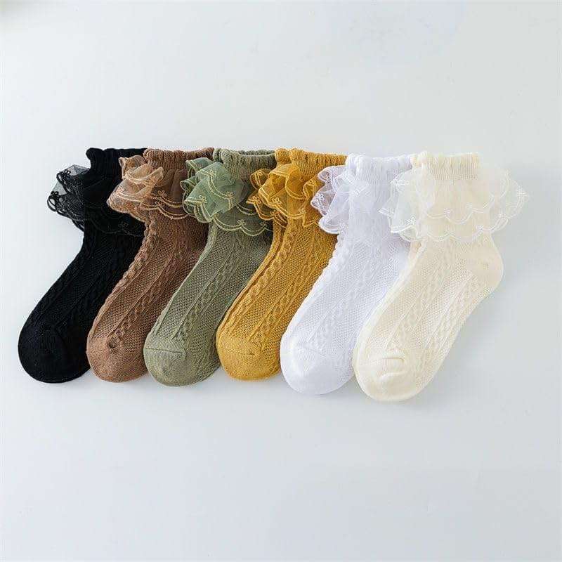 Toptim Kids Girls' Transparent Frilly Ruffle Crew Socks Little Girl Dance Dress Sock - Image 8